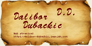 Dalibor Dubačkić vizit kartica